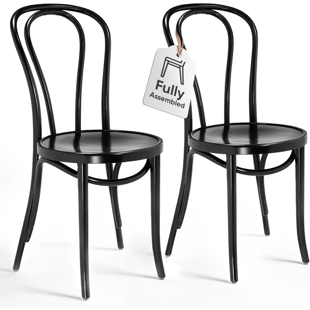 

Handcrafted Natural Bentwood Hairpin Dining Chairs Set of 2, Rustic Wooden Chairs for Indoor Use, Suitable for Kitchen, Cafe, or