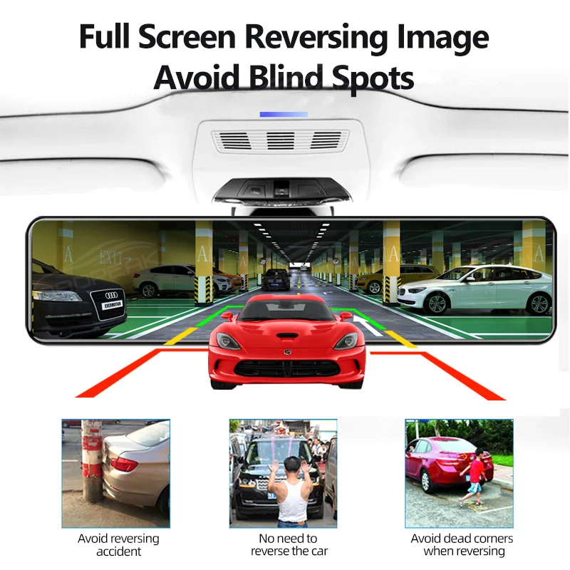 OBDPEAK H8 4K + 2K Dash cam GPS WIFI Front IMX415 Rear View Mirror Video Recorder IMX307 Back Camera Registra Car Dvr