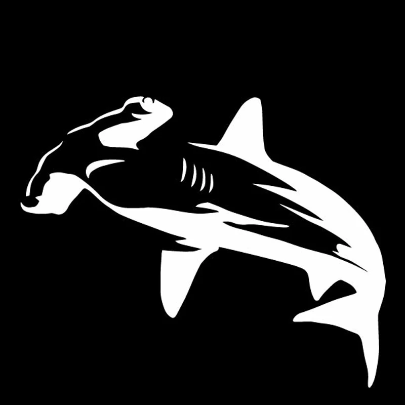 Car Sticker Hammerhead Shark Decorative Pattern PVC Car Decoration Accessories Decals Creative Waterproof Black/white,17cm*14cm