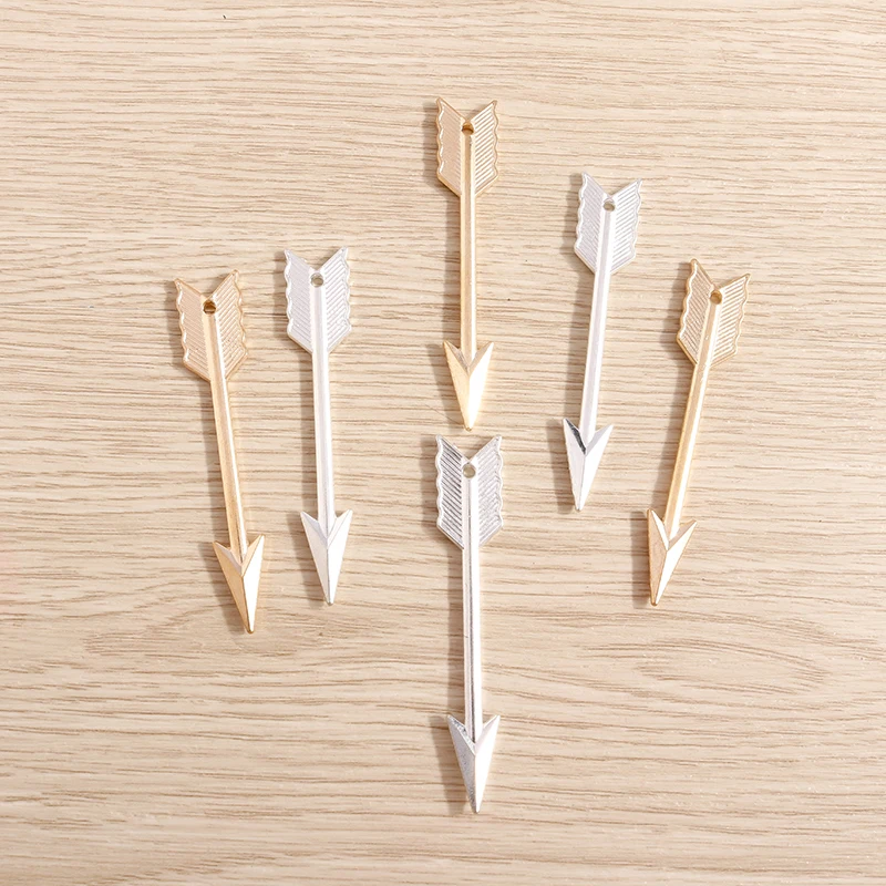 Tusember 8 قطعة سبائك 11*62 مللي متر المعلقات الذهب الفضة اللون السهم Charms DIY بها بنفسك صنع المجوهرات سوار يدوي الصنع قلادة الحرفية