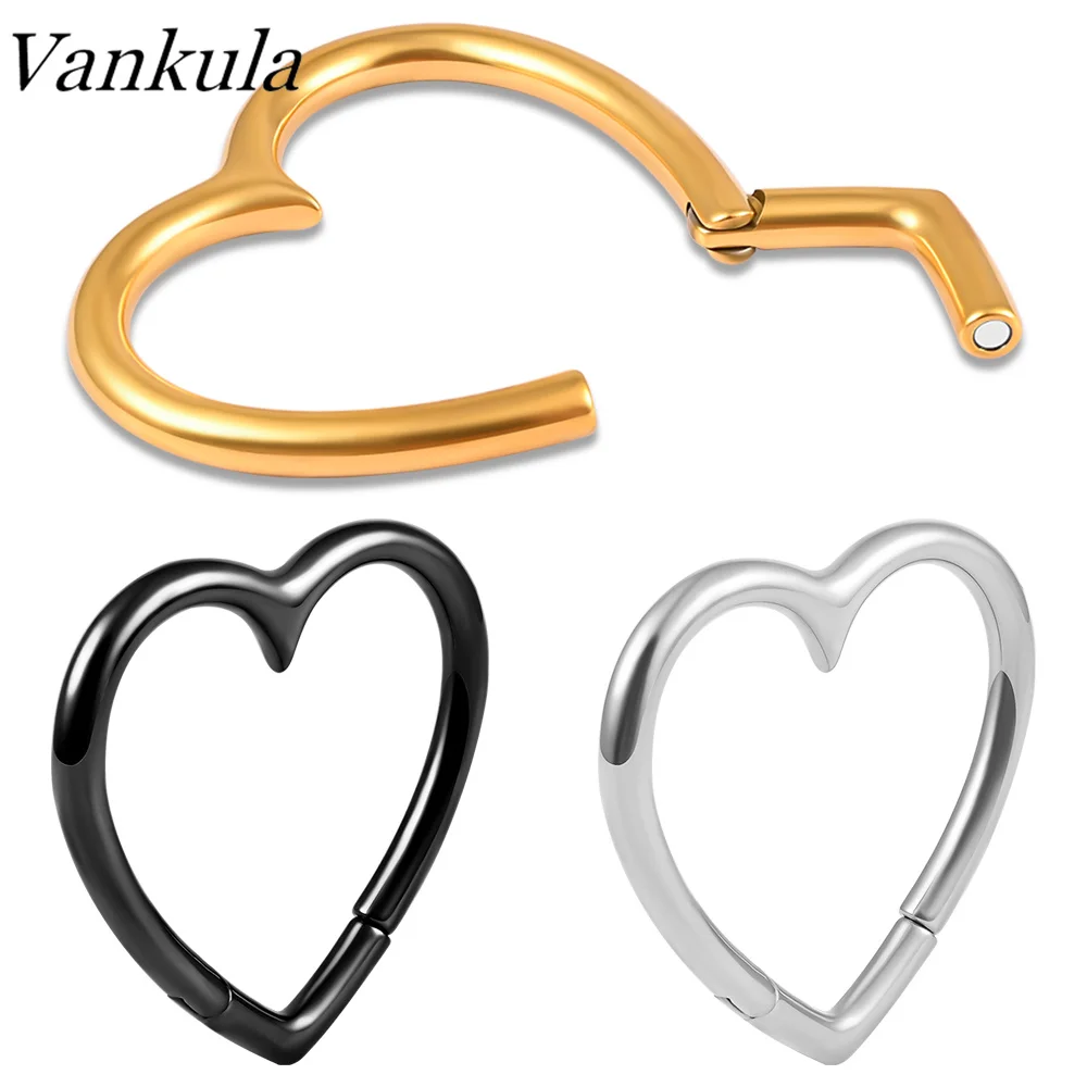 

Vankula 10PC Stainless Steel Heart Ear Hangers Weights Piercing For Woman Dangle Ear Gauges Plugs Stretcher Body Jewelry Gift