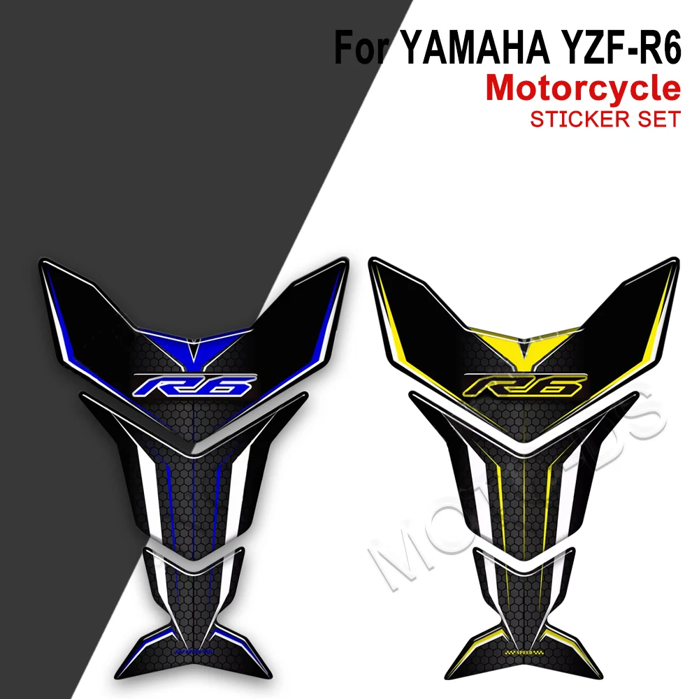 

Motorcycle Epoxy Resin 3D Tank Pad For Yamaha YZF-R6 YZF R6 YZFR6 Fuel Cover Knee Grip Protective Emblem Stickers Kit