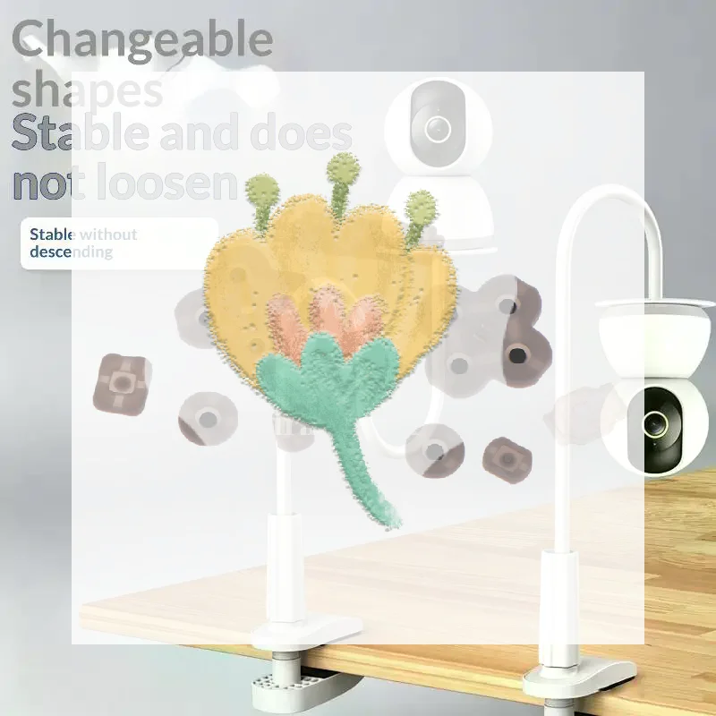 Surveillance Camera Clamp Bracket Adjustable Angle Multi-scene Application for Cabinet Tabletop Desk Baby Monitor