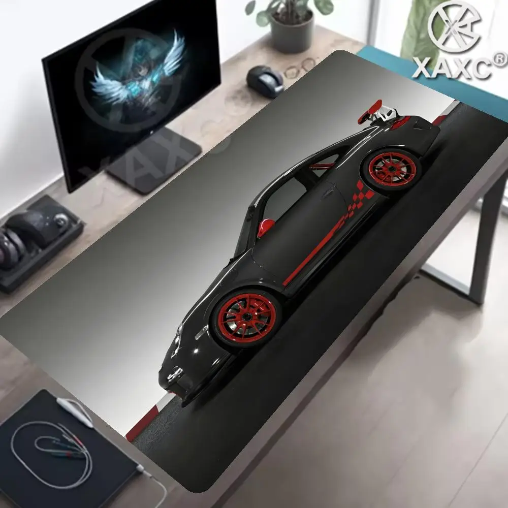 Japan Sports Car Large Black Mousepad Office Gamer Keyboard Desk Mat Natural Rubber XAXC Speed Desk Mat Anime Lock edge pad