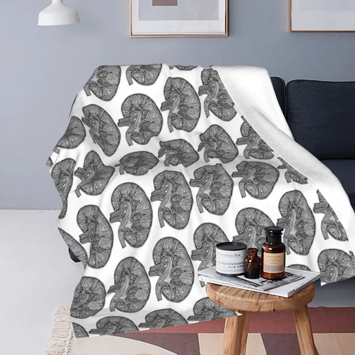 Vintage Anatomical Kidney Blankets Flannel Throw Blanket Sofa Throw Blanket For Couch Bedding Office Throws Bedspread Quilt