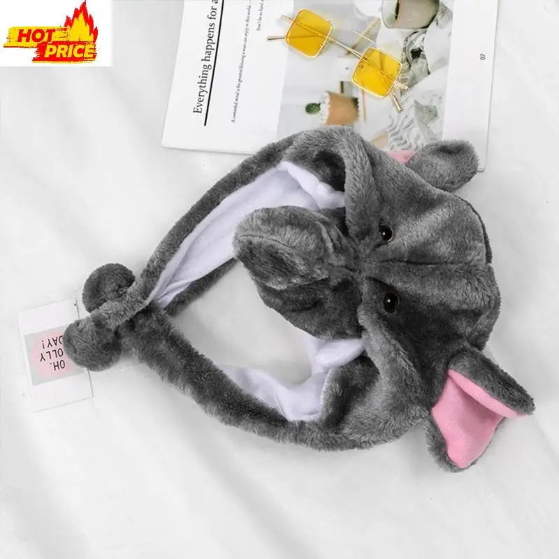 قبعة على شكل فيل من القطيفة، قبعة كريتر للجنسين، قبعة حرارية دافئة من القطيفة، مقاومة للبرد للبالغين والأطفال، مناسبة للوالدين