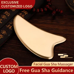 Logo personalizzato gratuito Guasha Massage Face Massag Gua Sha imitazione copper Board Acupoint Eye Care SPA Massager Tool strumenti di massaggio