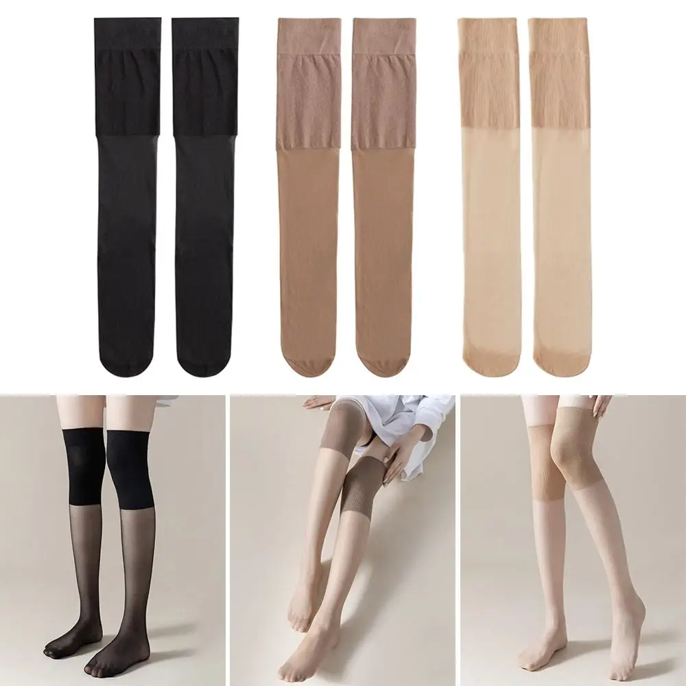 1Pair Useful Casual Women Over Knee Socks Simple Elegant Breathable Overknee Long Socks Summer Transparent Calf Sock