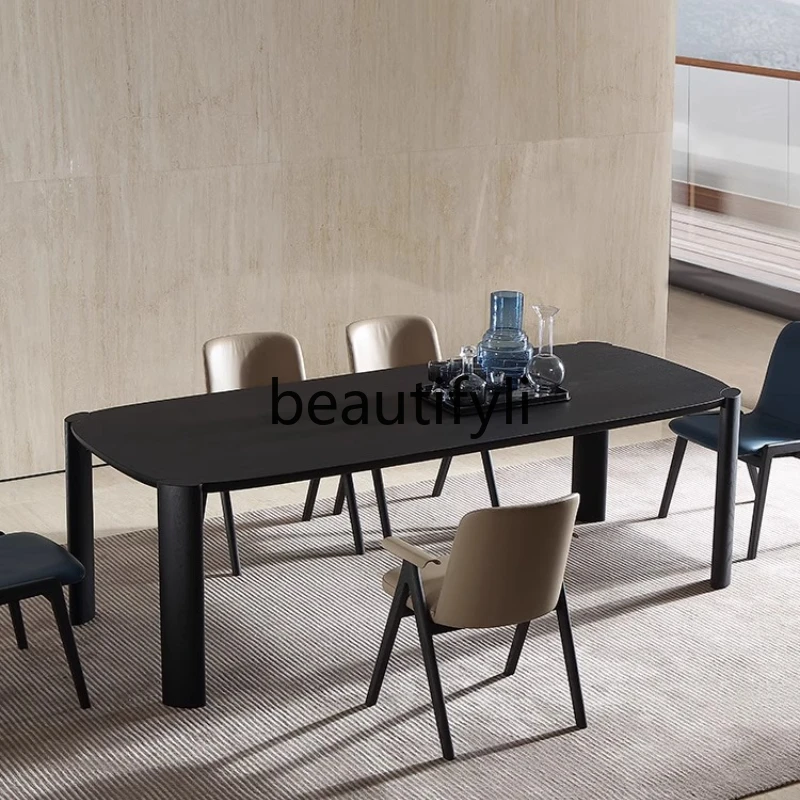 

Italian Minimalist Home Solid Wood Long Dining Table Modern Simple Small Apartment Dining Table