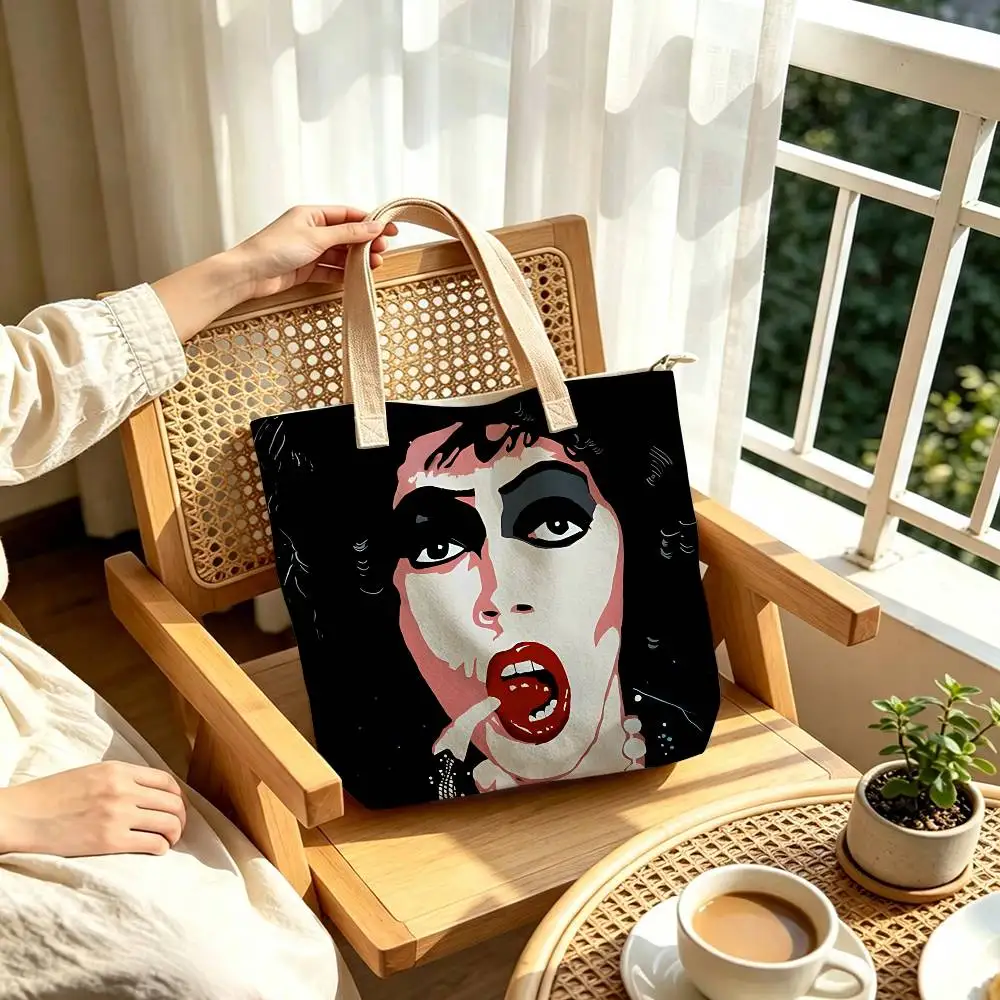 Cult-Musical „The Rocky Horror Picture Show“ – bedruckte Damen-Schultertasche aus Baumwoll-Polyester-Mischgewebe, lässige Einkaufstasche, Geschenkidee. – Detail 11