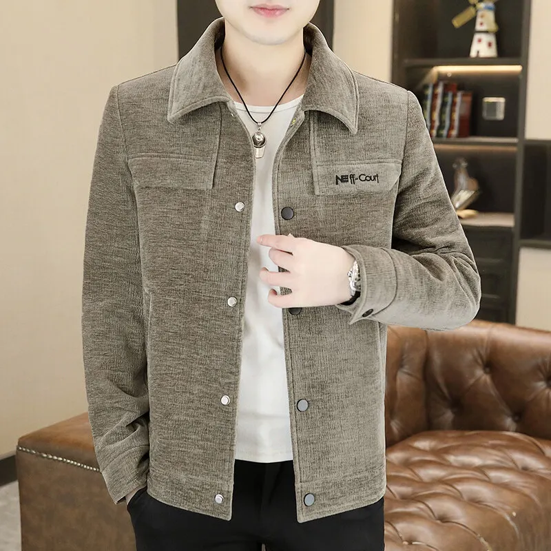 

2025 Spring Autumn Solid Color Jackets Men Slim Fit Casual Office Social Jacket Trendy Versatile Daily Coats Men Clothing