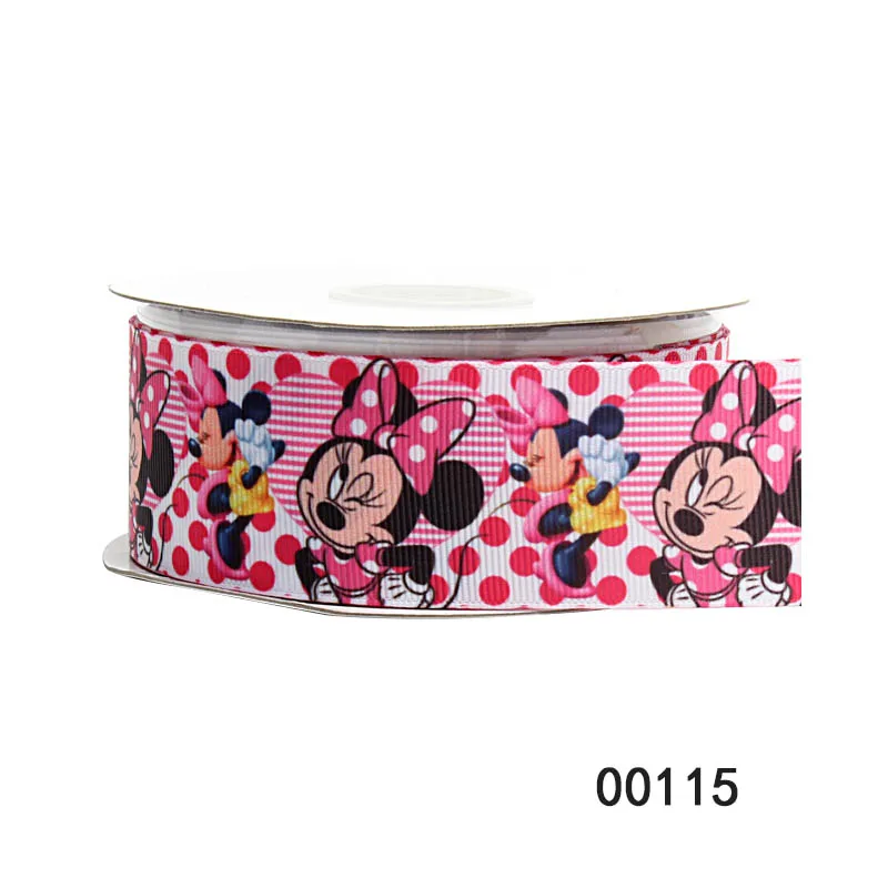 Disney 5Yards Minnie Mouse with Dot Pattern DIY Grosgrain Ribbon 25MM 38MM for Hairbows