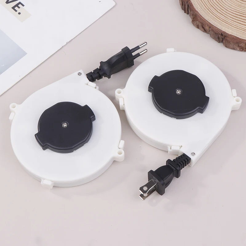 自動巻き取り式電源リールケーブル 220v キャンプ用電源コード リールケーブルスリーブ US EUプラグ付きリールケーブル 1.6m