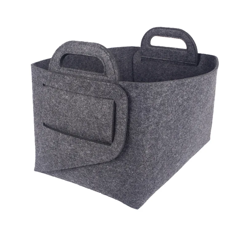 Foldable Felt Storage Basket Laundry Basket Desktop Sundries Underwear Toy Storage Box Cosmetic Book Stationery Container Basket