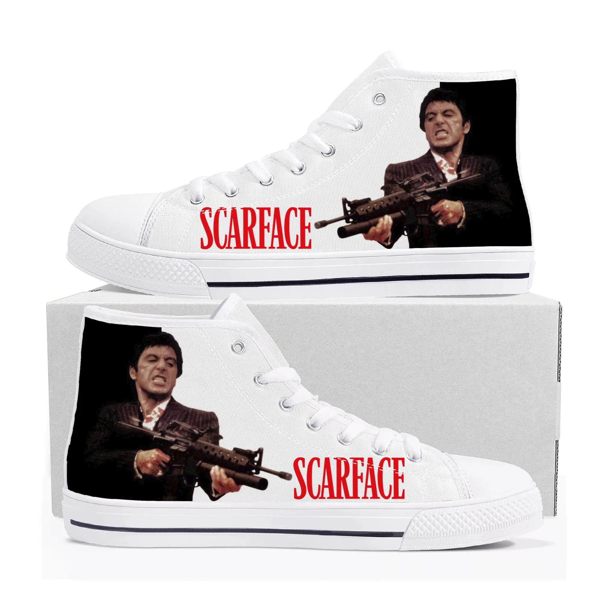 Scarface High Top Sneakers Mens Womens Teenager High Quality Al Pacino Canvas Sneaker couple Casual Shoe Customize Shoes