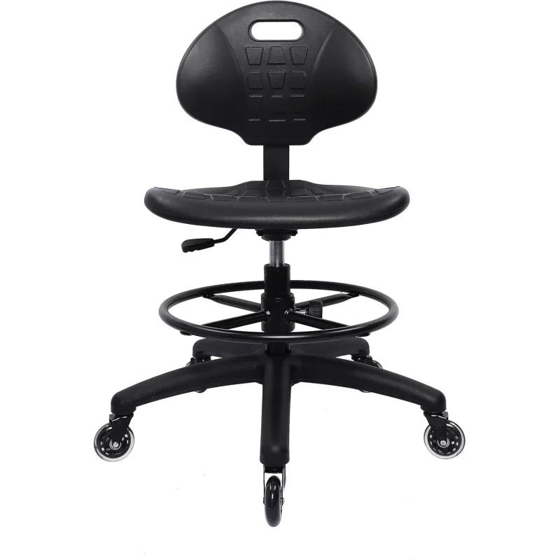 Polyurethane Drafting Lab Stool Chair, 18 Adjustable Footring, 8 Adjustable Height, 450 lbs Capacity, Heavy Duty, Shipped