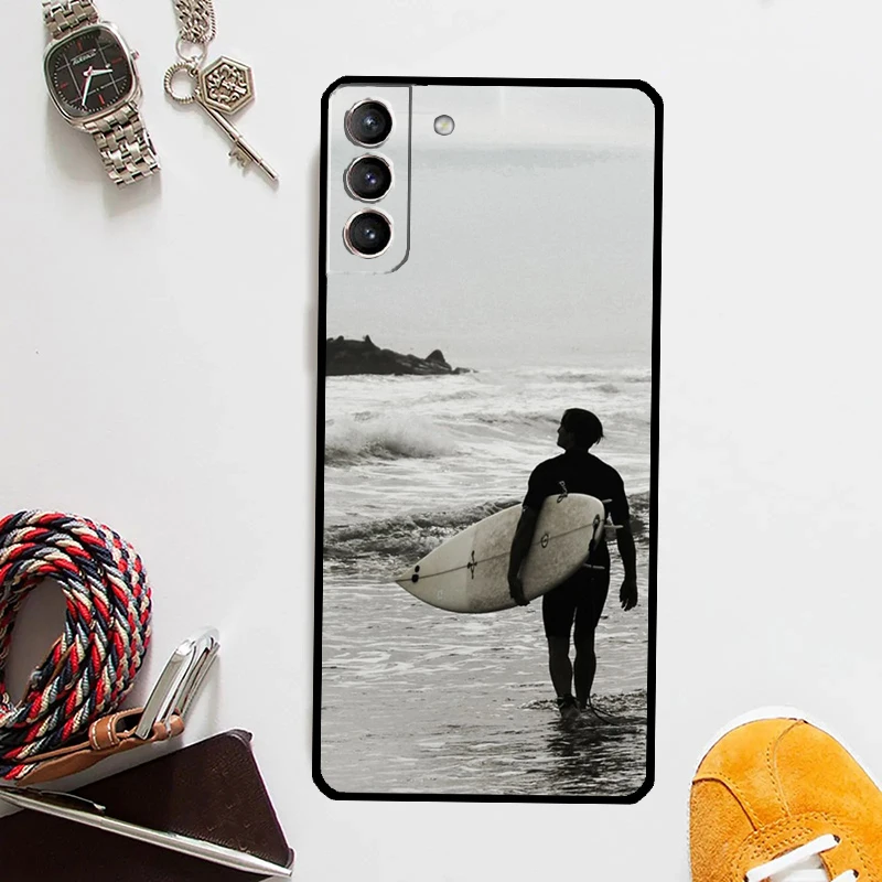 Surfer Surf Hang Loose Shaka Case For Samsung Galaxy S24 Ultra S23 S22 S21 S20 Plus Note 10 Note 20 S9 S10 S21 FE Cover