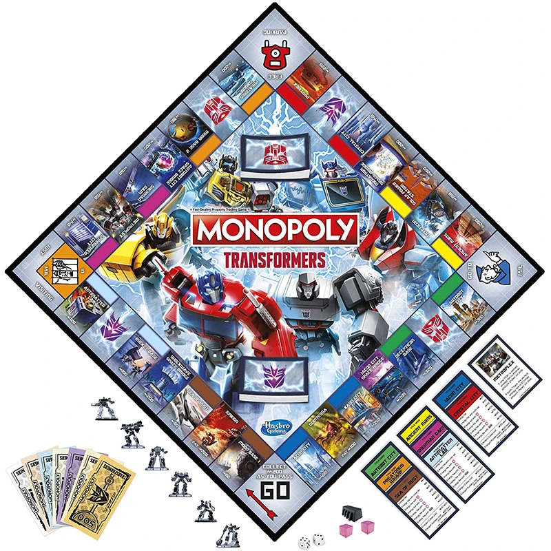 Original Hasbro Gaming Monopoly Transformers Board Games for Kids Family Games for Party Educational Table Game Kids Toy Gifts