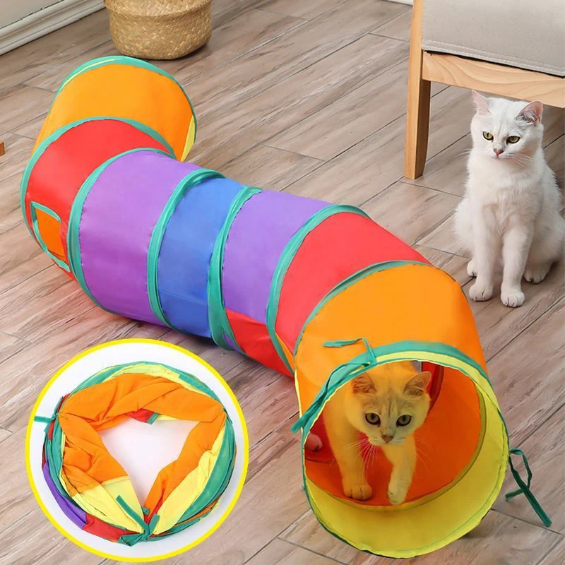 Funny Cat Crawling Tunnel for Cats Gotas Foldable Pet Toys Sphynx Kedi Katten Speelgoed mascotas Accessories I S T X Shape Tube