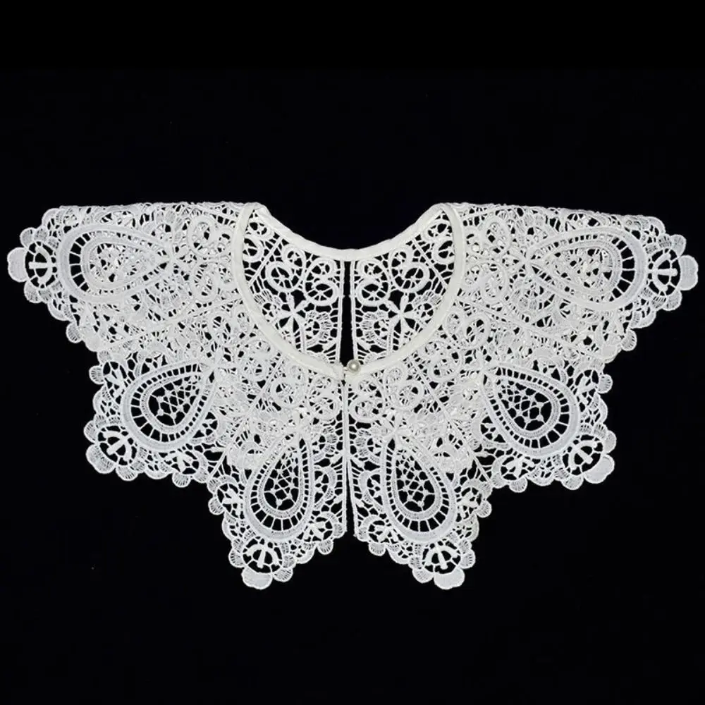 Fashion Collar Lace Fake Collar Hollow Design Detachable Shawl Decoration White False Collar Women Fashion Accessory