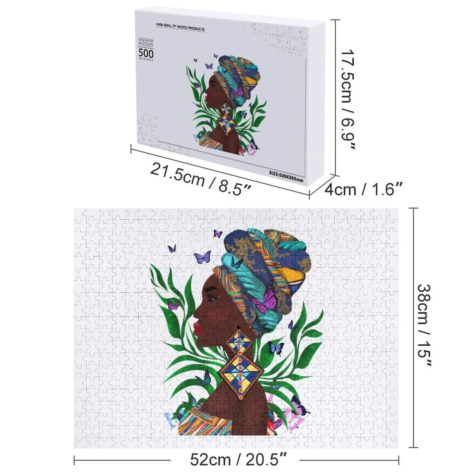 فن المرأة الأفريقية. الموضة النيجيرية. ديكور المنزل. أحجية الصور المقطوعة الخشبية للبالغين، ألغاز الصور المخصصة