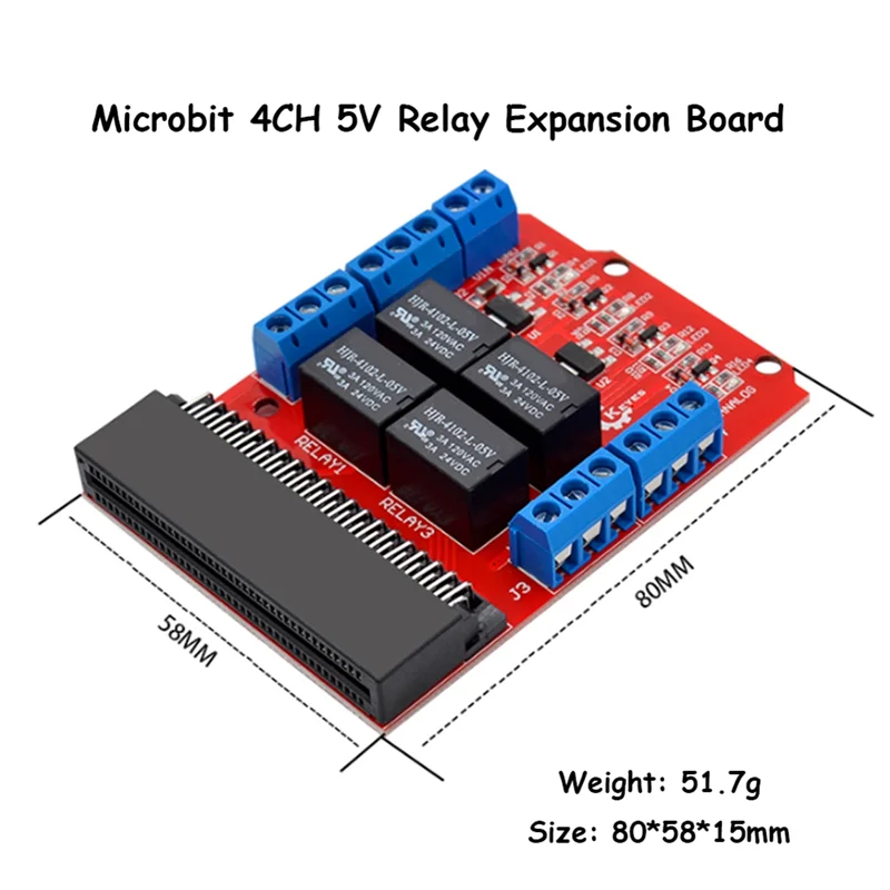 Microbit 4 Channel Relay Module Shield 5V High Trigger Programming Educational Kids Teaching Microbit Expansion Board