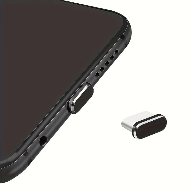 4-Pack USB-C Dust Plugs with 1 Cleaning Brush Metal Type-C Charging Port Simple Covers Dustproof USB-C Plug Protector