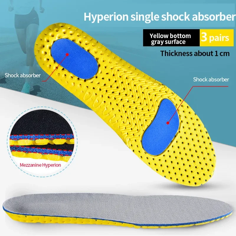 

3Pairs Memory Foam Orthopedic Insoles for Feet Shoe Sole Pad Mesh Deodorant Breathable Sneakers Running Cushion for Men Women