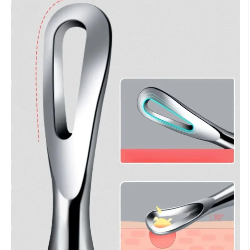 Extractor de espinillas de doble cabezal de acero inoxidable, herramienta extractora de imperfecciones, eliminación de espinillas y comedones, Extractor de imperfecciones faciales y nariz, 1/2 Uds.