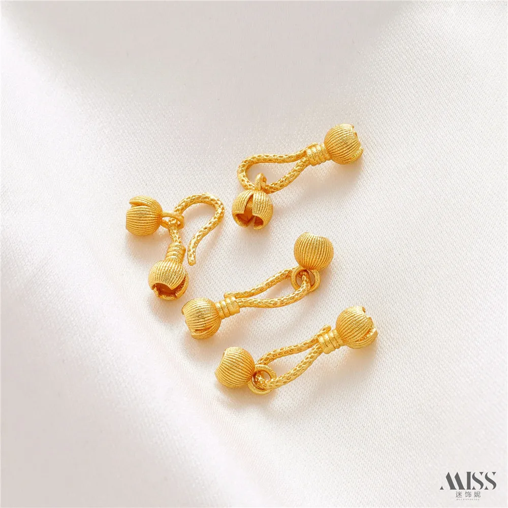 Sand Gold Color Bag Bead End Hook Buckle Flower Bud Connection Buckle Diy Handmade Bracelet Necklace Jewelry Accessories