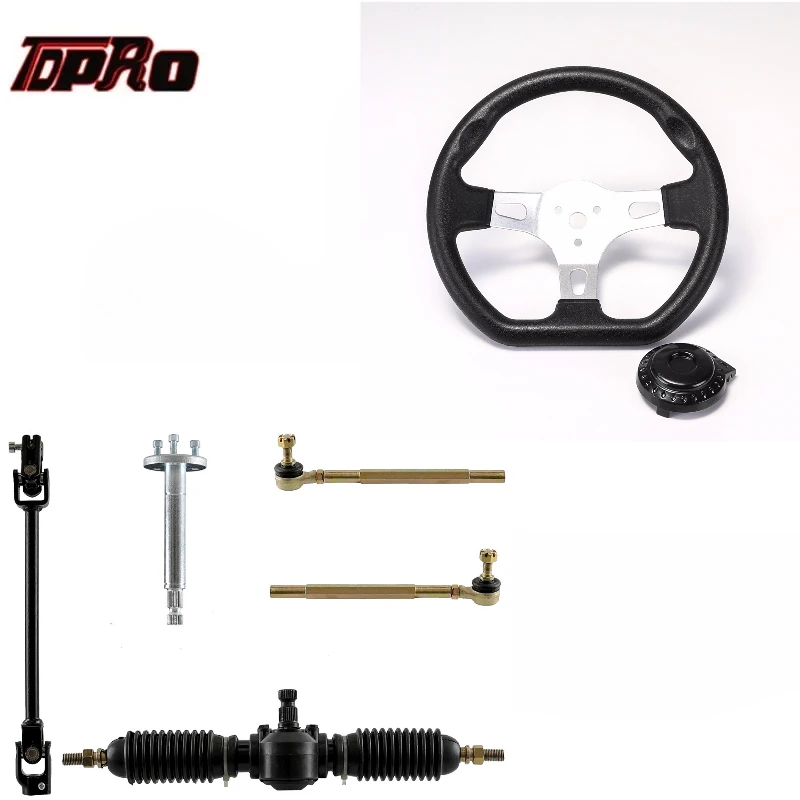 

Go Kart Steering Wheel Set Assembly Tie Rod Gear Rack Adjustable Shaft Kit Mini Bike Trik ATV Quad Buggy Motorcycle Accessories