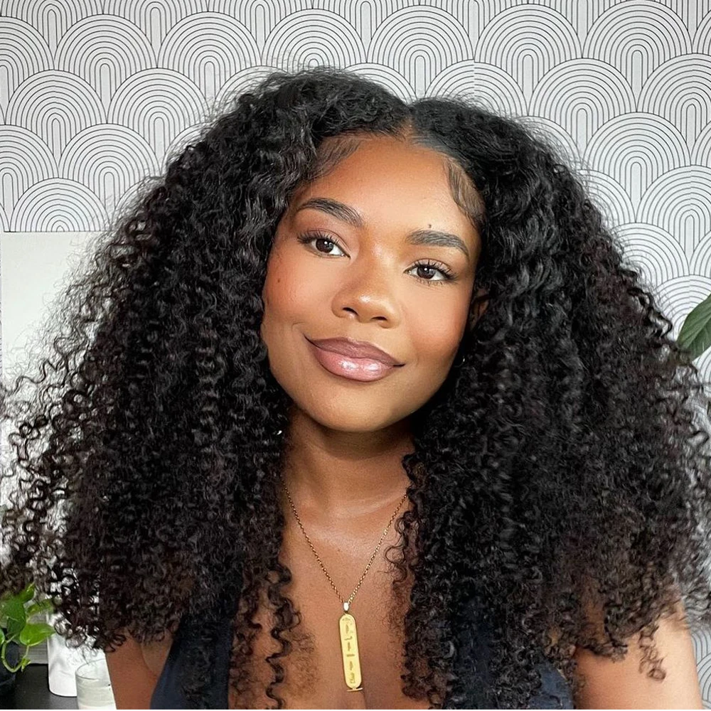 Wig Depan Renda Dalam Keriting Panjang 26 Inci dengan Kepadatan 180 Tanpa Lem Hitam Alami Lembut untuk Wanita dengan Rambut Bayi Dipetik Setiap Hari