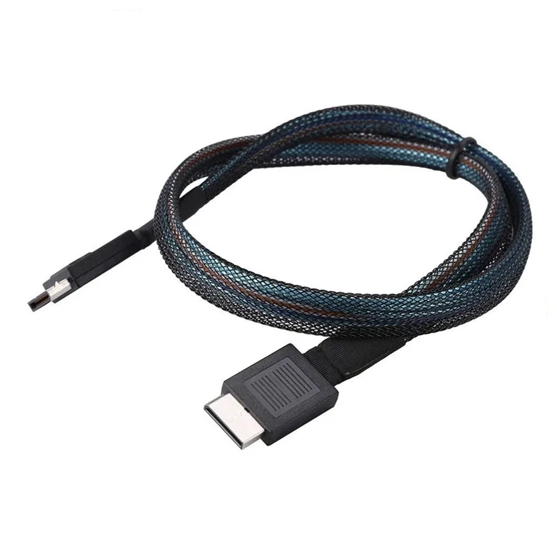 PCIE4.0 MINI SAS Cable 24Gbps Oculink Data Extension Cable SFF-8611 To SFF-8611 Server Data Transfer Line (1M)