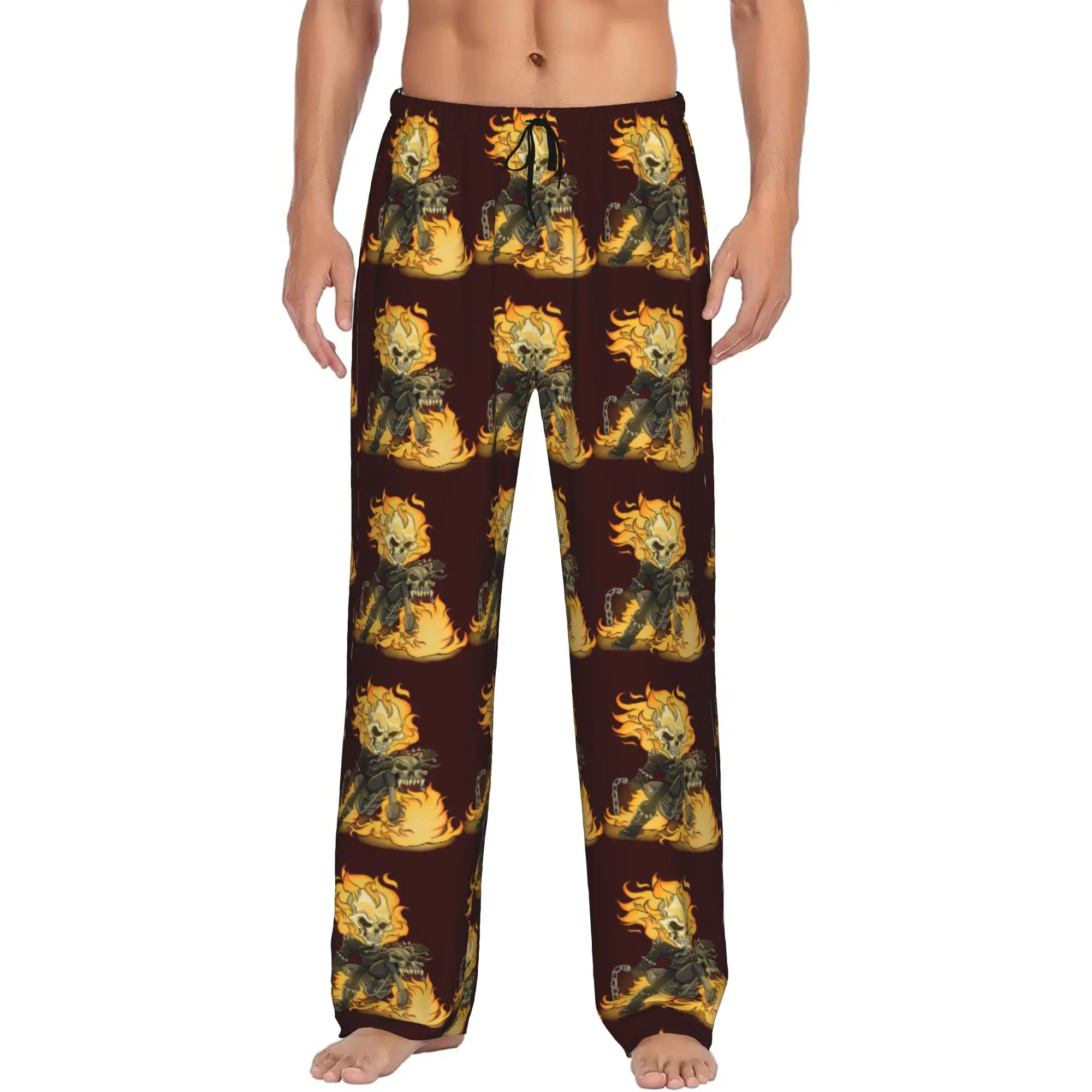 

Custom Printed Men's Ghost Anime Ride Pajama Pants Sleepwear Sleep Lounge Bottoms with Pockets