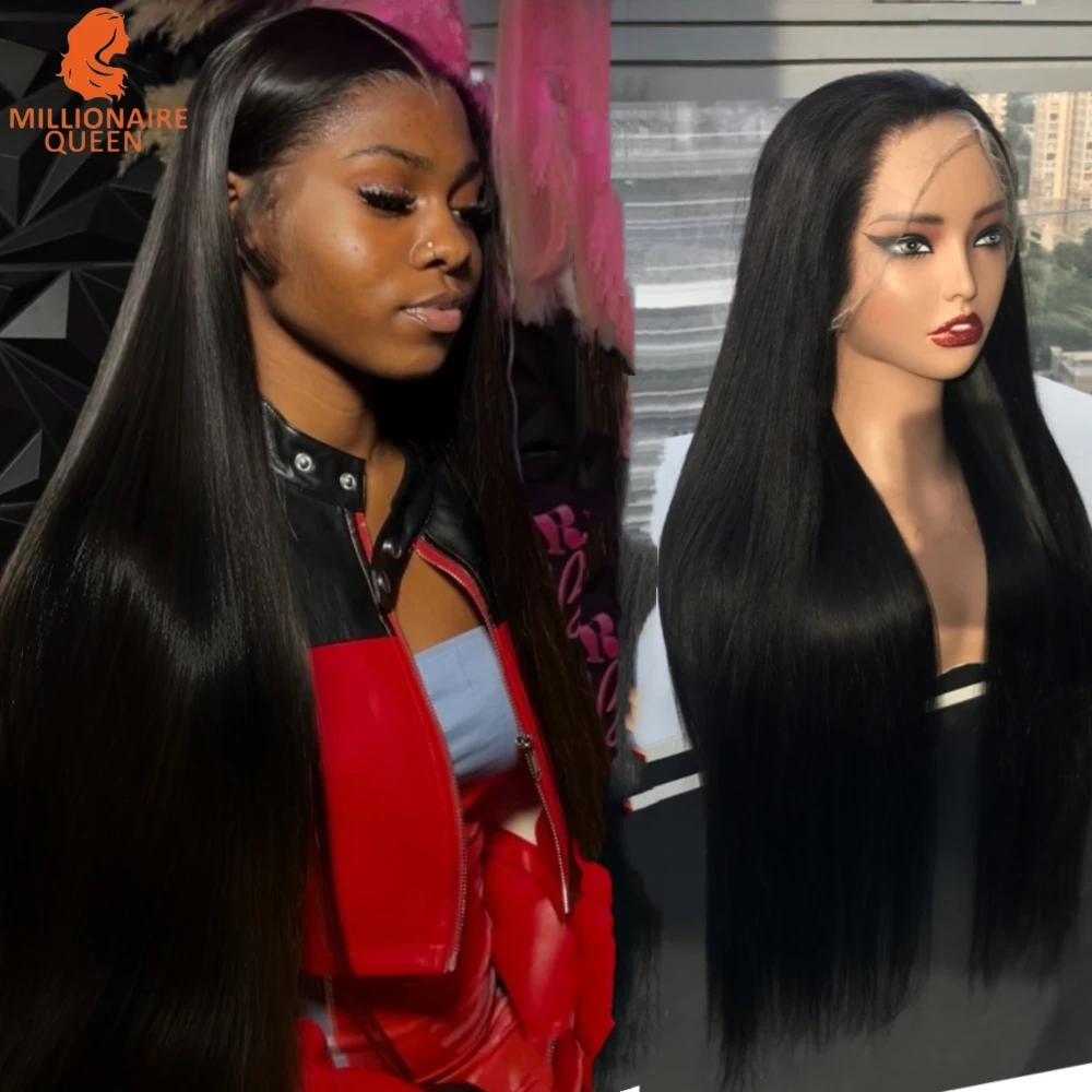 

Millionaire Queen Bone Straight Glueless Wig 13x6 Real HD Lace Front Wig Brazilian 100% Human Hair 5x5 Closure Wigs For Women
