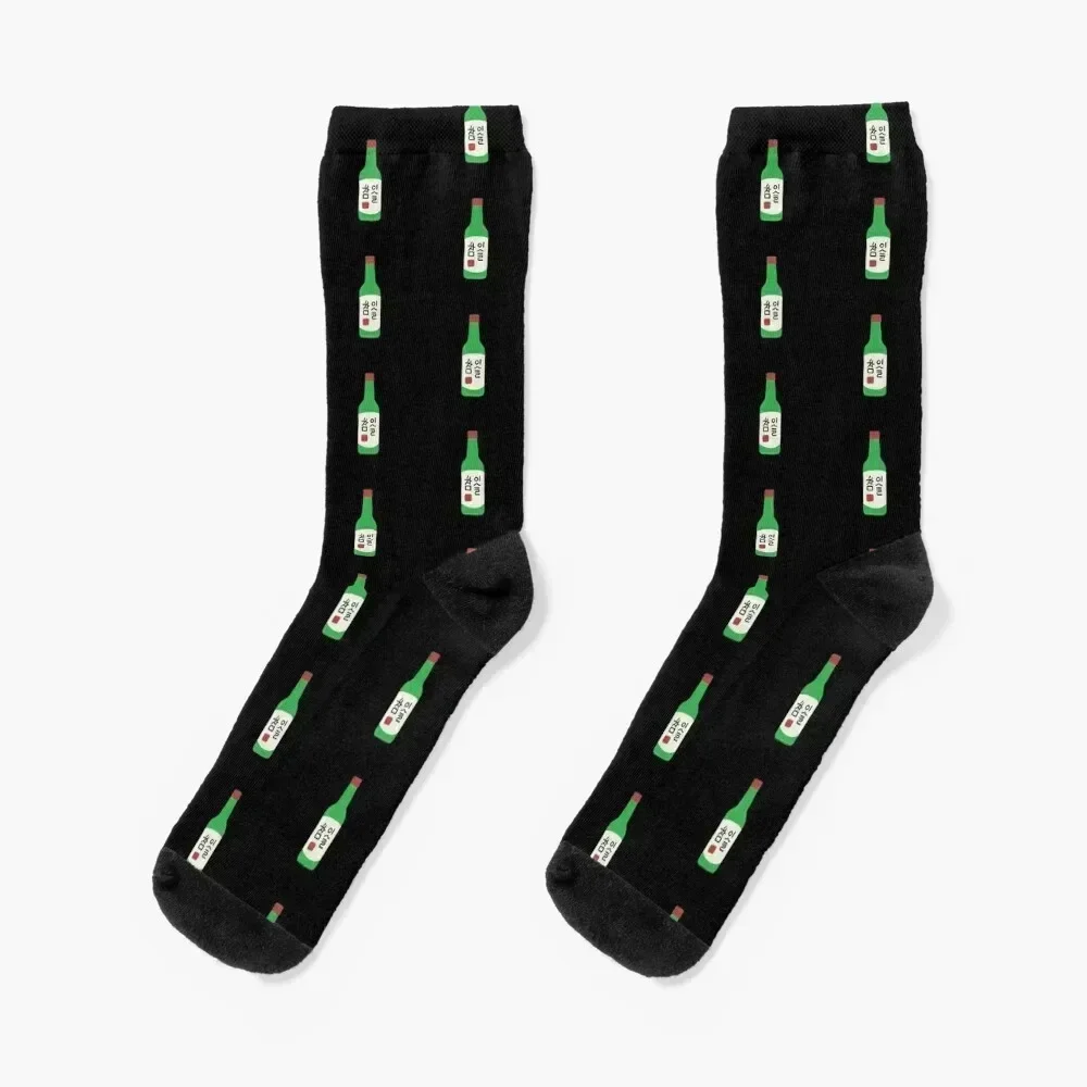 Cute Little Soju Bottle Korean! Socks loose cartoon winter thermal Socks Male Women's