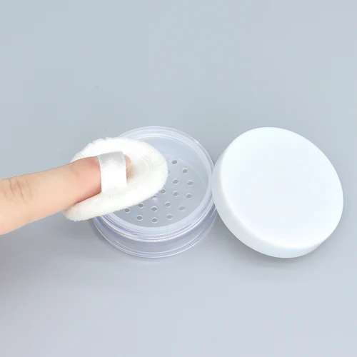 화이트 여행용 PP 메이크업 크림 항아리 파우더 포함, 1 온스 체 화장품 메이크업 항아리 컨테이너, 휴대용 쉬프터, 30g, 12 개