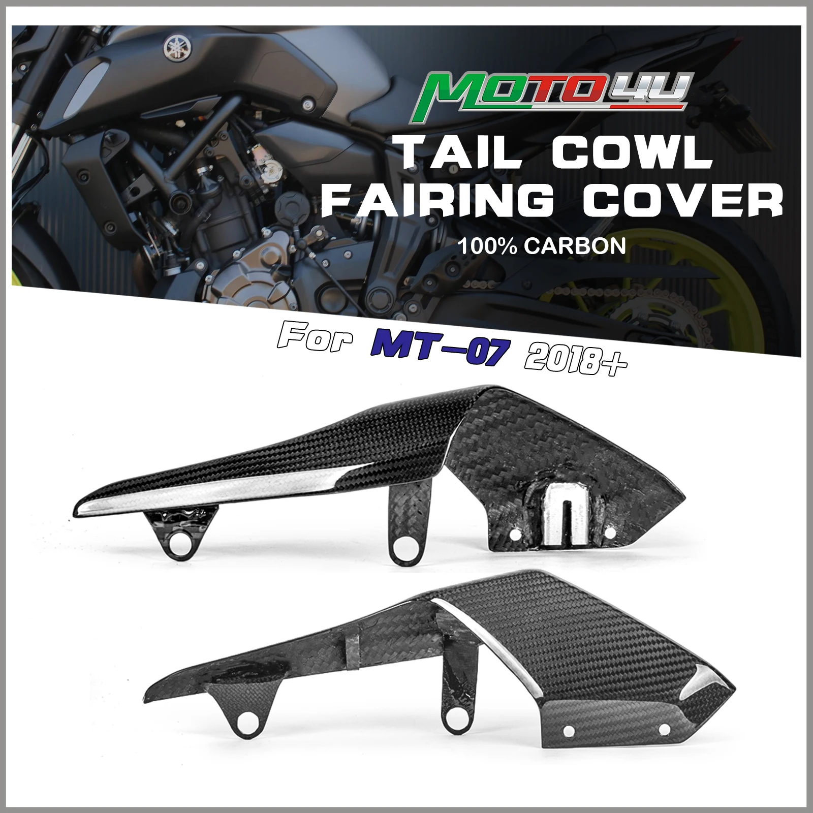 

1 Pair Real Carbon Fiber Motorcycle Tail Cowl Fairing Cover Full in Carbon For Yamaha MT-07 MT 07 MT07 2018 2019 2020