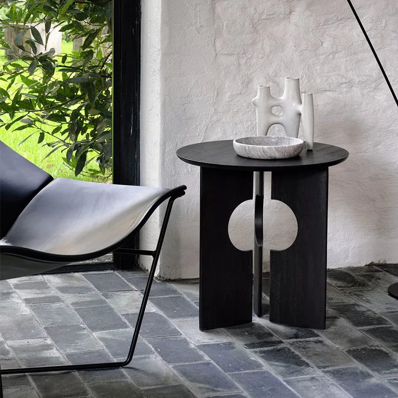 #@Japanese Minimalist Stone Coffee Table with Foldable Design Storage & Eco-Friendly Features for Living Room
