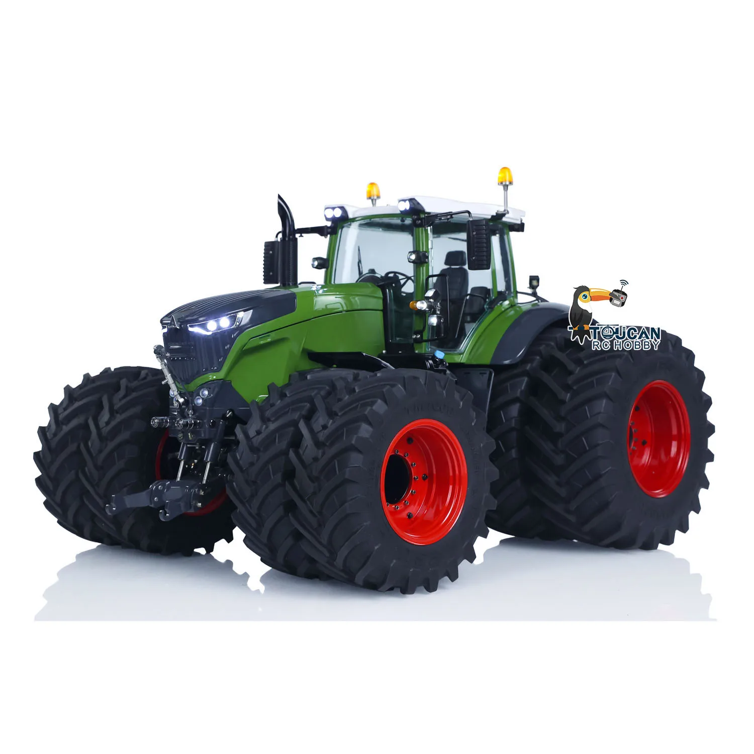 Lesu auue 1050 4x4 1/14 metal hidráulico rc trator carro luz simulação de fumar som caminhão agrícola controlado por rádio