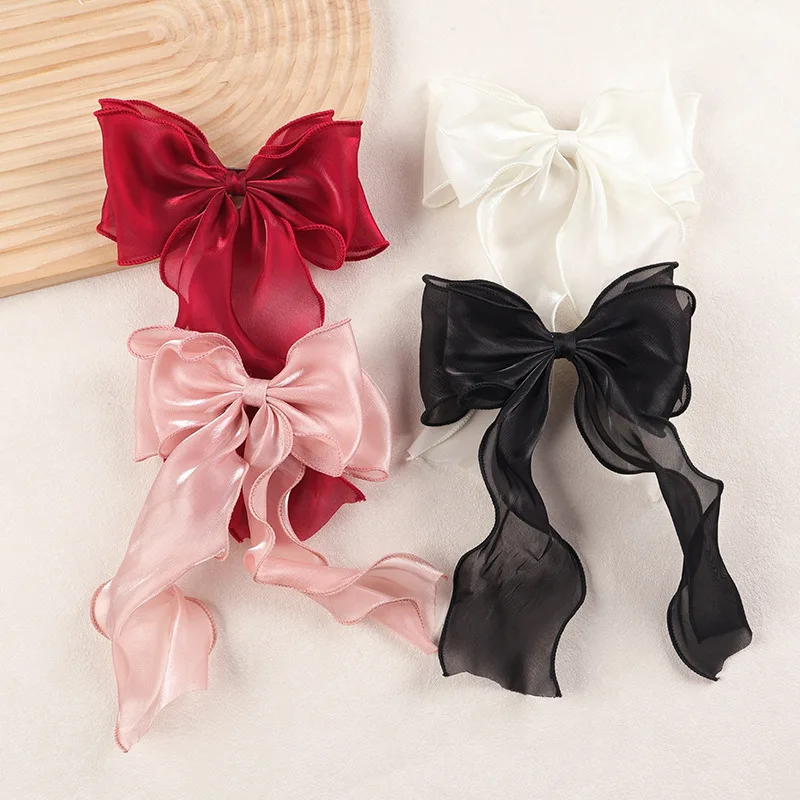 1 pinza para el pelo con lazo de cinta de Organza con diseño dulce y elegante, exusión una hada como aura y adaptación a varias peinados