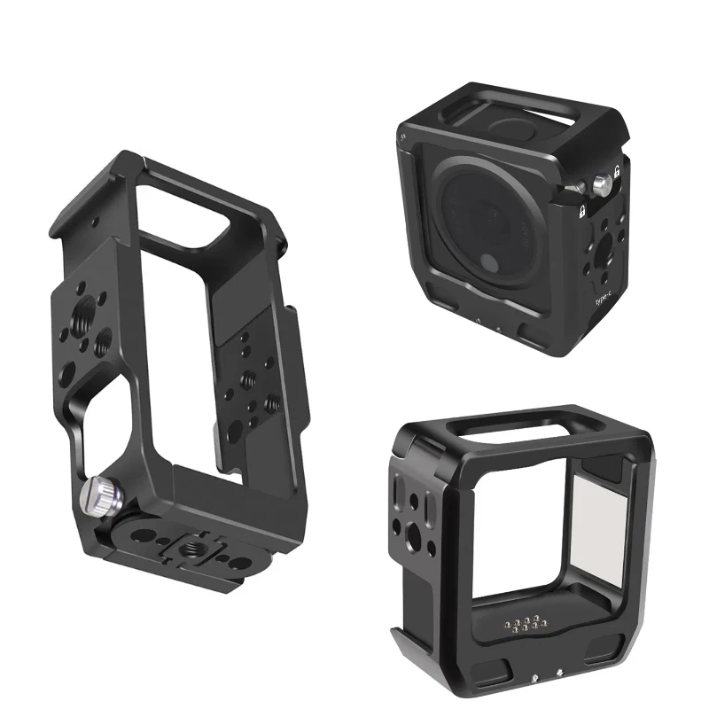 

Магнитная клетка для экшн-камеры для DJI Action 2, полноэкранная клетка с креплением для холодного башмака, 1/4 3/8 ARRI, основание зарядного устройства с установочным отверстием