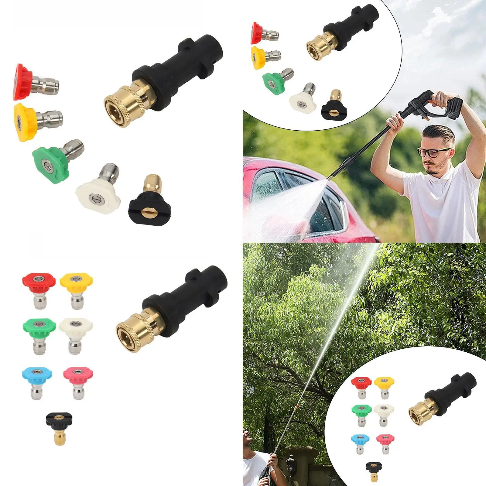 

Аксессуары для адаптера мойки высокого давления, распылительная насадка для мойки высокого давления из смолы 1/4 дюйма