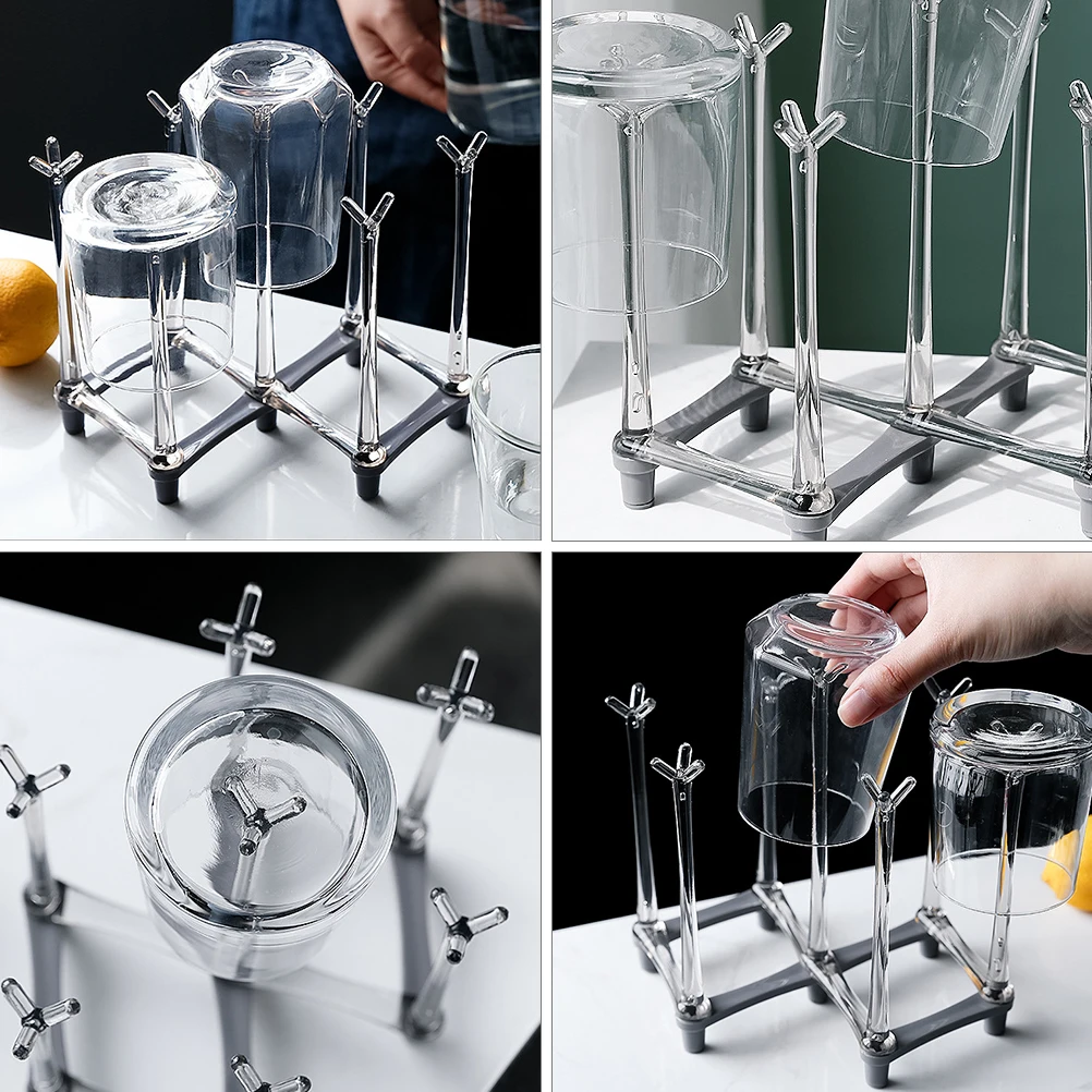 

Folding Cup Drain Rack Glass Cup Storage Holder Practical Kitchen Organizer