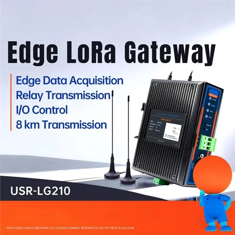 LDHL SX1262 Wireless Monitor Controller USR-LG210 Lora Gateway 8KM Coverage 1 RS485/232 Interface Modbus TCP/RTU MQTT Edge