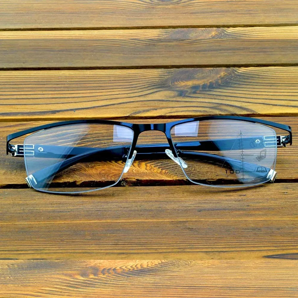 

Clara Vida Business Men Half Rim Glasses Men Progressive Photochromic See Near N Far Reading Glasses Women +0.75 to +4