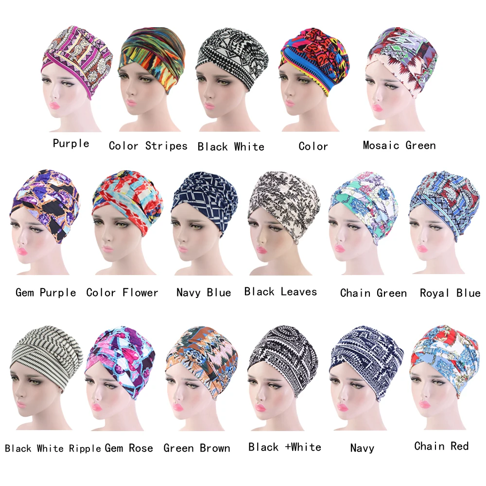 Nieuwe luxe vrouwen afrikaanse patroon hoofddoek dames haaraccessoires sjaal hoed headwrap lange staart cap chemo hoeden islamic tulband