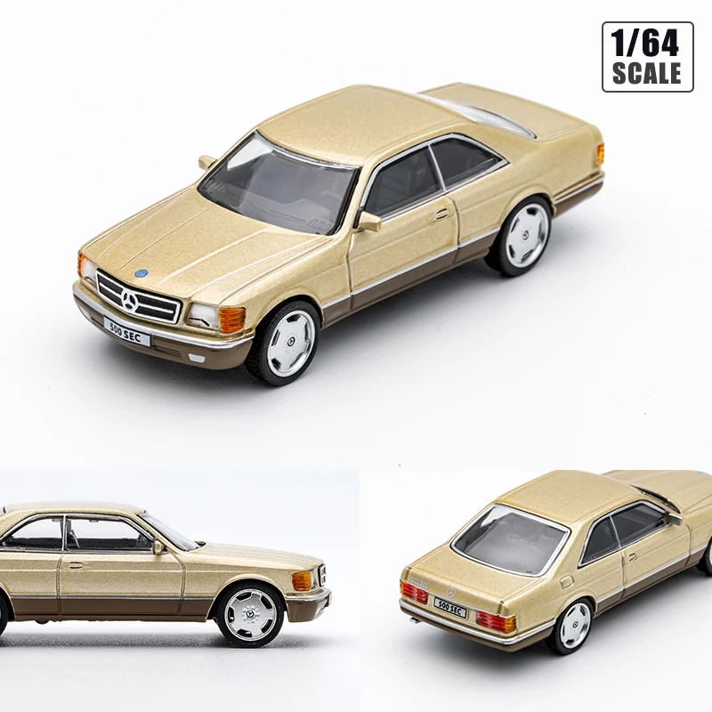 DCT 1/64 500SEC Model Car Miniature Vehicle Vintage Diecast Toy with Display Box Hobby Collection for Teenagers Adults Gifts