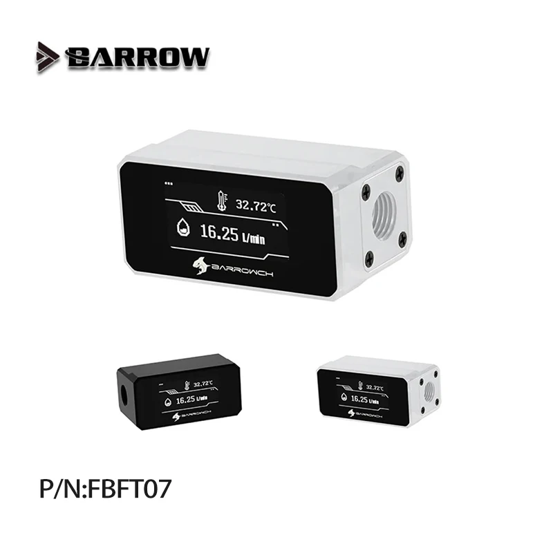 Barrowch G1/4 OLED Digital Display Water Temperature Meter / Flowmeter System Monitor/High Temperature Water Cooler FBFT07