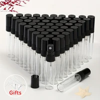 50 Uds 6 accesorios botella de perfume de vidrio transparente, botella de spray recargable, 0,07 oz, 0,1 oz, 0,17 oz, 0,34 oz